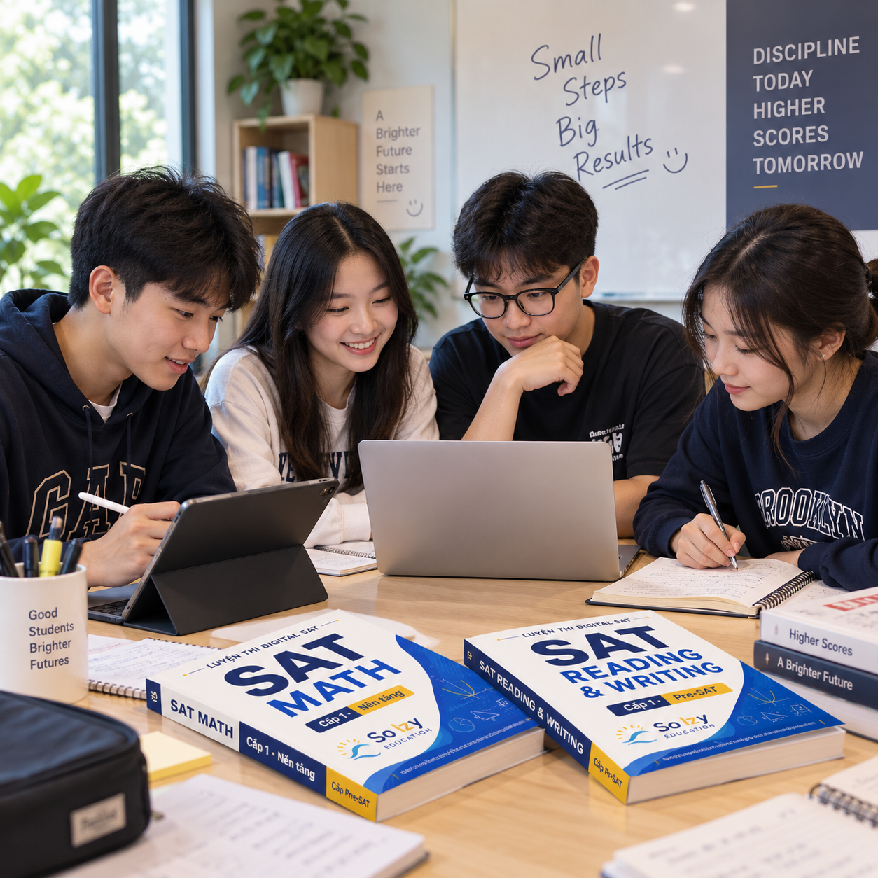 Học sinh ôn luyện SAT cùng giáo viên tại Học Dễ
